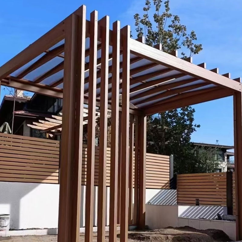 Metallum imitatio lignum pergola